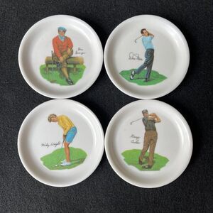 Golf Coasters Mini Plates Set Of Four Wilsons Vintage 1960s Melamine